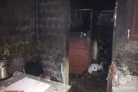 Пожар в квартире. Фото пресс-службы ГУ МЧС России по Иркутской области