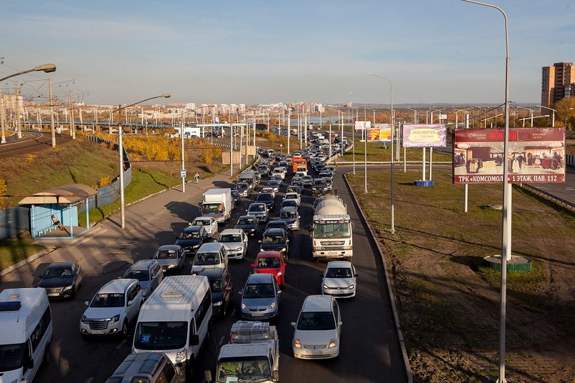 Пробка в Академгородке. Фото из архива IRK.ru