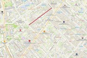 Участок улицы Горького перекроют 24 июля. Скриншот с сайта http://www.2gis.ru*