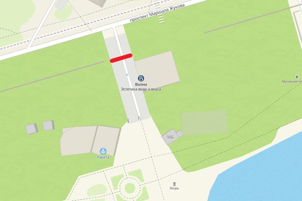 Место, в котором установили шлагбаум. Скриншот с сайта http://www.2gis.ru*