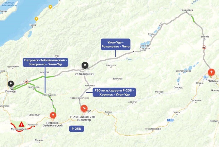Объездные маршруты. Изображение из телеграм-канала главы Бурятии Алексея Цыденова