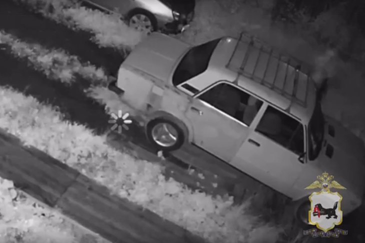 Угнанный автомобиль. Скриншот видео пресс-службы ГУ МВД России по Иркутской области