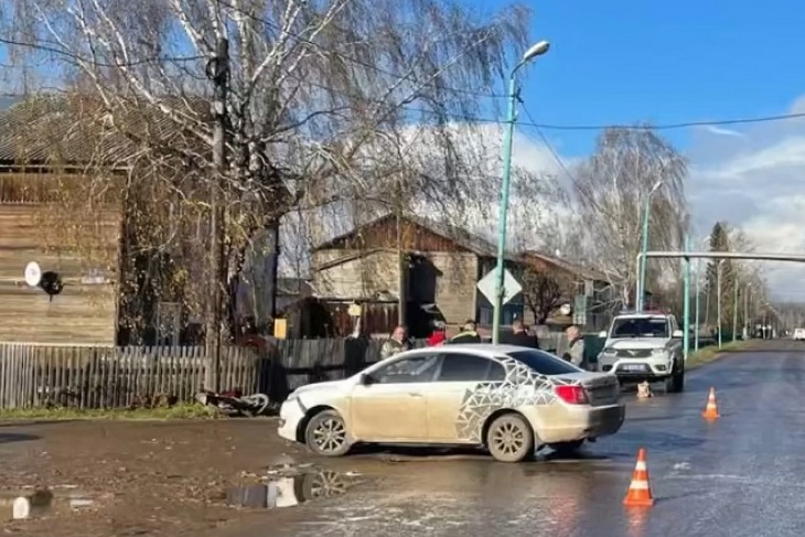 ДТП в Юртах. Скриншот видео Госавтоинспекции Иркутской области