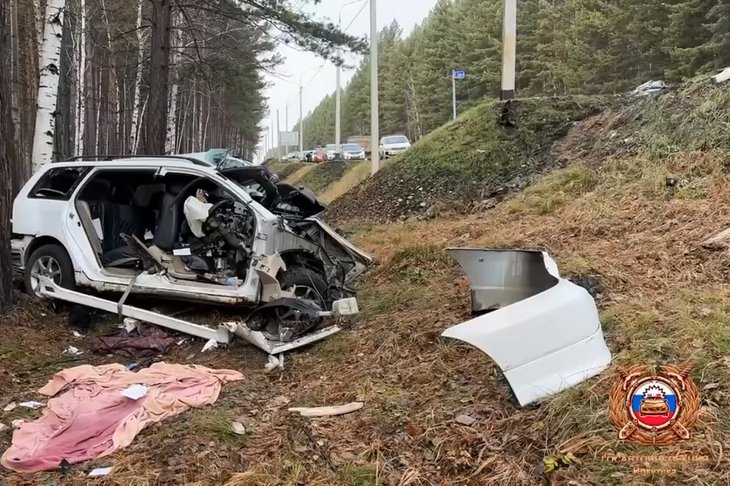 ДТП с тремя погибшими на Байкальском тракте. Скриншот видео пресс-службы Госавтоинспекции Иркутска