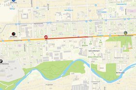 Перекрытый участок улицы Баррикад. Скриншот с сайта http://www.2gis.ru*