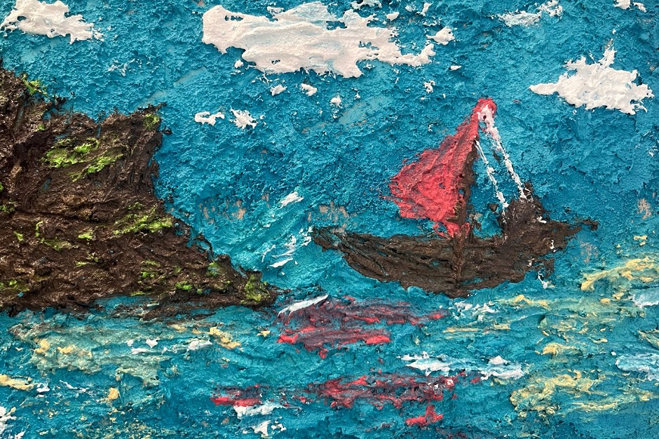 Работа в технике декоративной штукатурки