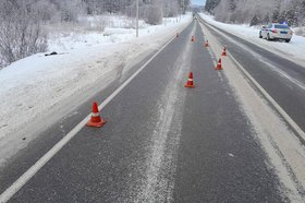 Место ДТП. Фото пресс-службы Госавтоинспекции Иркутской области