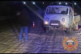 Место аварии с УАЗом. Скриншот видео пресс-службы Госавтоинспекции Иркутской области