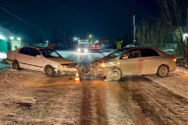 ДТП в Тайшете. Фото пресс-службы Госавтоинспекции Иркутской области