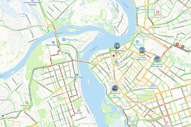 Пробки. Скриншот с сервиса «Яндекс. Карты»