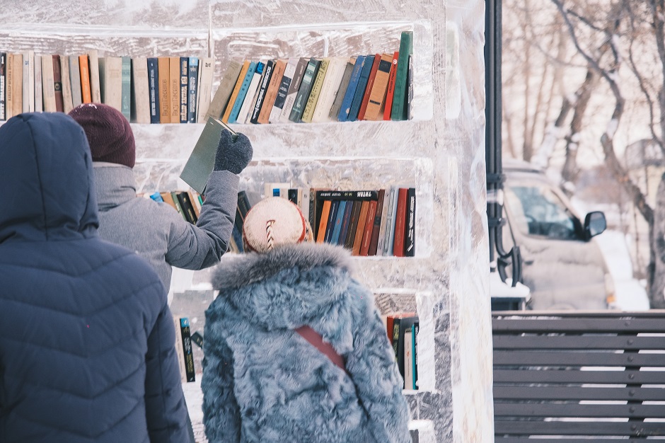 Ледяной шкаф для буккроссинга. Фото Евгения Михайлова