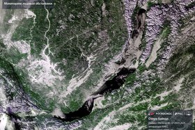 Теплая зима на Байкале. Фото из телеграм-канала Роскосмоса
