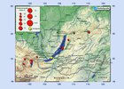 Карта землетрясений. Изображение с сайта Байкальского филиала Единой геофизической службы РАН