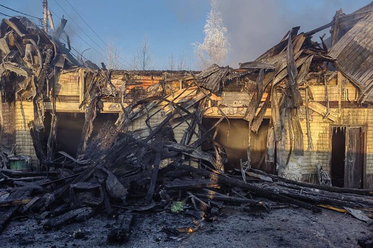 Пожар в МАркова. Фото пресс-службы СУ СКР по Иркутской области