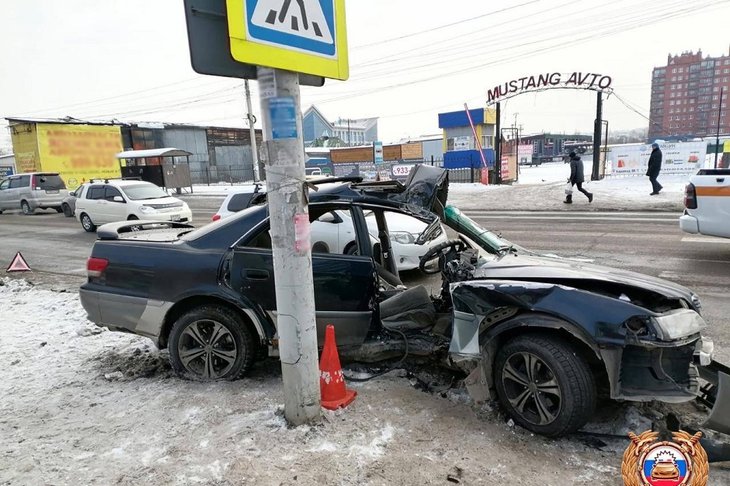 ДТП на улице Баррикад. Фото Госавтоинспекции Иркутска