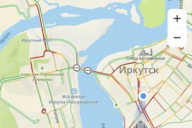 Пробки в Иркутске. Скриншот с сайта www.2gis.ru*