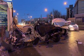 Авария на Байкальской. Скриншот видео Госавтоинспекции Иркутска