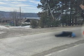 Погибший пешеход в Большой Речке. Фото очевидцев