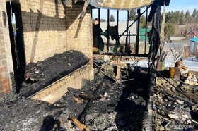 Горевший дом. Фото ГУ МЧС России по Иркутской области