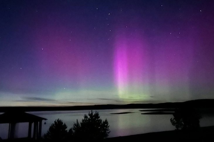 Полярное сияние в Боханском районе. Фото — Роман Антонович