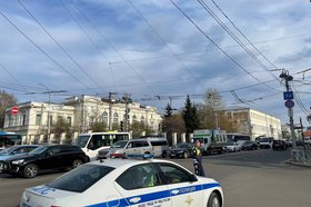 Перекрытие в центре Иркутска. Фото IRK.ru
