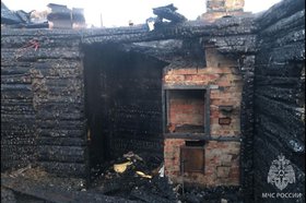 Сгоревшая баня. Фото ГУ МЧС России по Иркутской области