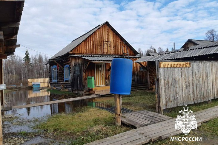 Подтопленный участок. Фото пресс-службы ГУ МЧС России по Иркутской области