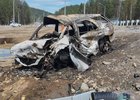 Сгоревший автомобиль. Фото Госавтоинспекции Иркутской области