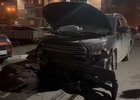 Разбитый автомобиль. Скриншот видео Госавтоинспекции Иркутска