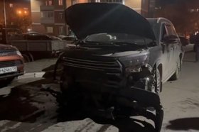 Разбитый автомобиль. Скриншот видео Госавтоинспекции Иркутска
