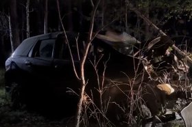 Машина после аварии. Фото пресс-службы Госавтоинспекции Иркутской области