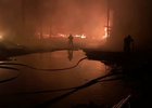 Пожар в Мегете. Скриншот видео МЧС России