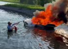 Возгорание гидроцикла. Скриншот видео пресс-службы Восточно-Сибирского ЛУ МВД на транспорте
