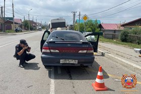 Место ДТП. Фото пресс-службы ГУ МВД России по Иркутской области