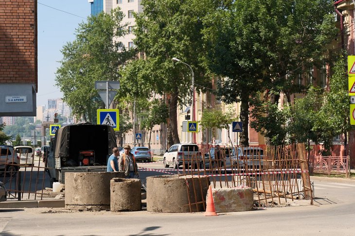 Ремонт Российской. Фото пресс-службы администрации Иркутска