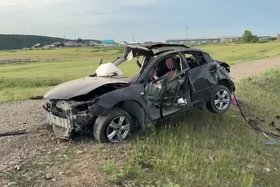 Авария на Александровском тракте. Скриншот видео ГУ МВД России по Иркутской области