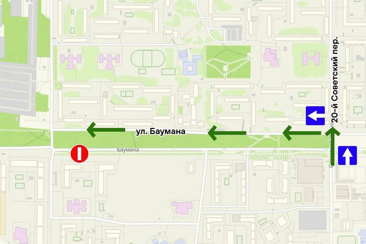 Схема движения на улице Баумана. Фото с сайта администрации Иркутска