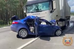 ДТП с лобовым столкновением. Скриншот видео Госавтоинспекции Иркутской области