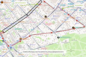 Схема объезда. Изображение из телеграм-канала администрации Иркутска