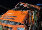 КамАЗ после аварии. Скриншот видео пресс-службы Госавтоинспекции Иркутской области