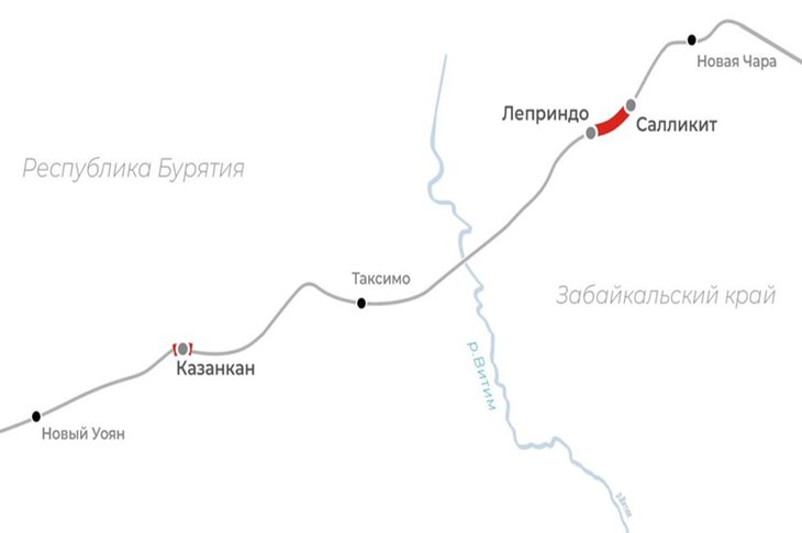 Карта участков БАМ. Фото из телеграм-канала «Телеграмма РЖД»