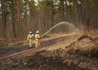 Тушение пожара. Фото Маргариты Романовой, IRK.ru