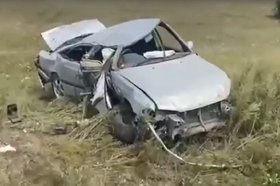 Машина после аварии. Скриншот видео пресс-службы Госавтоинспекции Иркутской области
