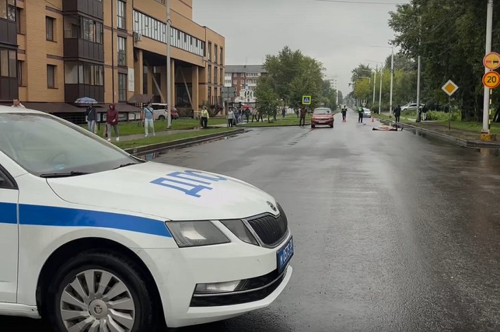 Место аварии. Скриншот видео Госавтоинспекции Иркутска