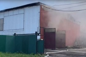 Пожар в Усолье-Сибирском. Скриншот видео ГУ МЧС России по Иркутской области