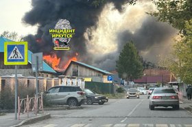 Пожар в Усолье-Сибирском. Фото «Инцидент Иркутск»