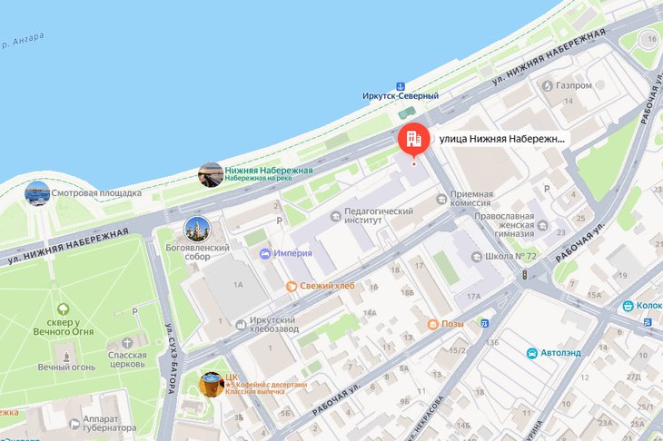 Место ограничения. Скриншот с сайта Яндекс.Карты