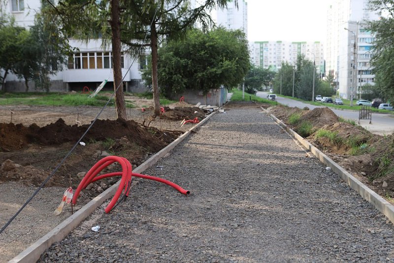 Благоустройство сквера «Ирис». Фото пресс-службы администрации Иркутска