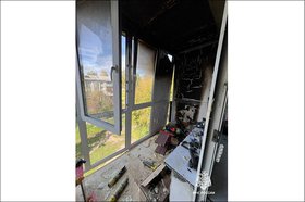 Пожар в квартире. Фото пресс-службы ГУ МЧС России по Иркутской области