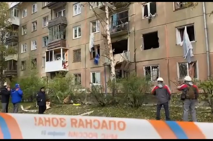 Дом, где произошел взрыв. Скриншот видео администрации АГО